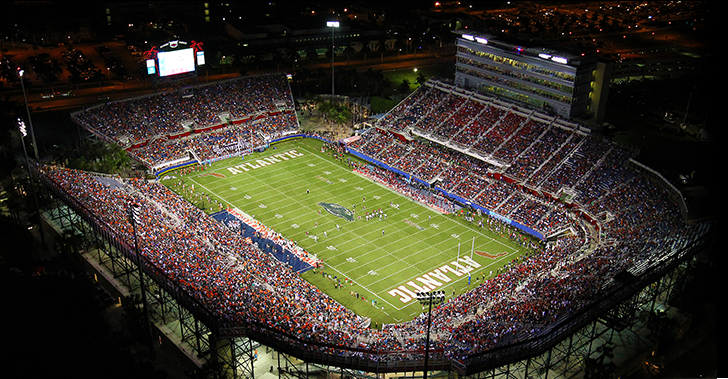 鶹Ů stadium aerial view during a game